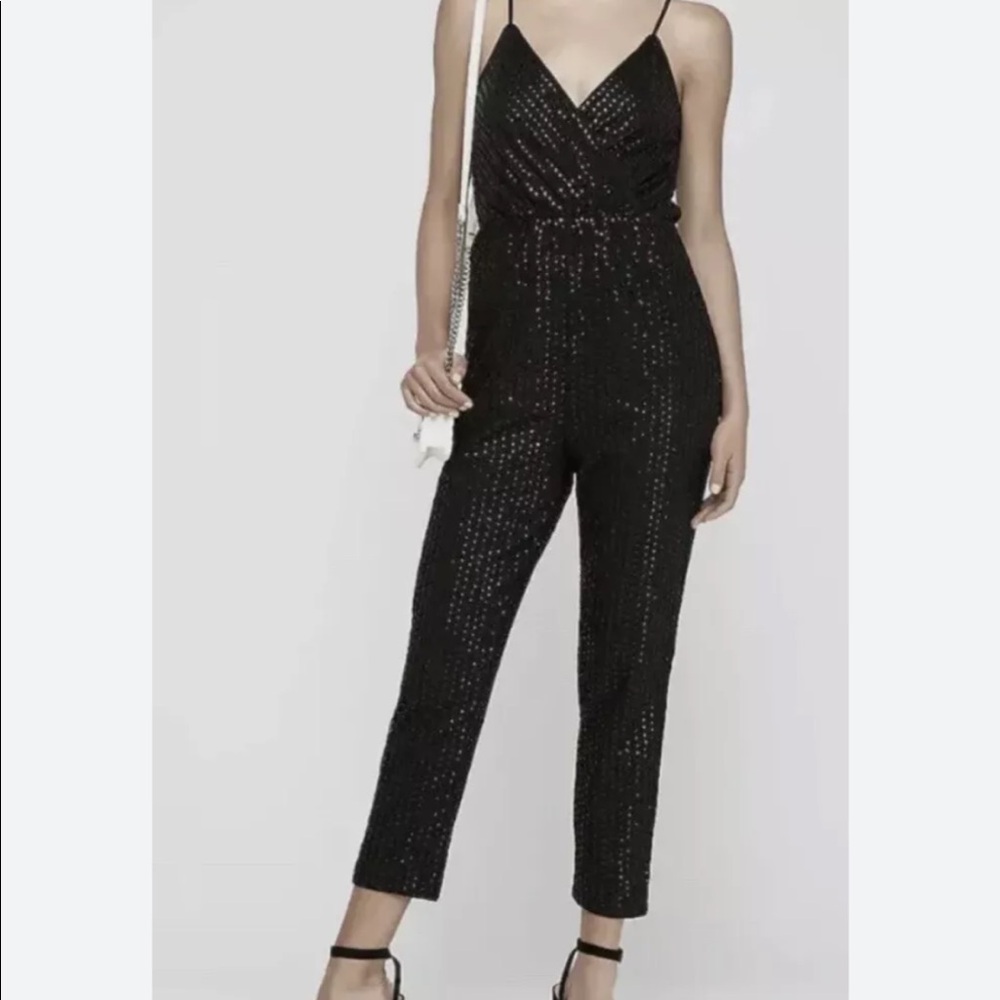 EXPRESS black sequin jumpsuit NWT!*